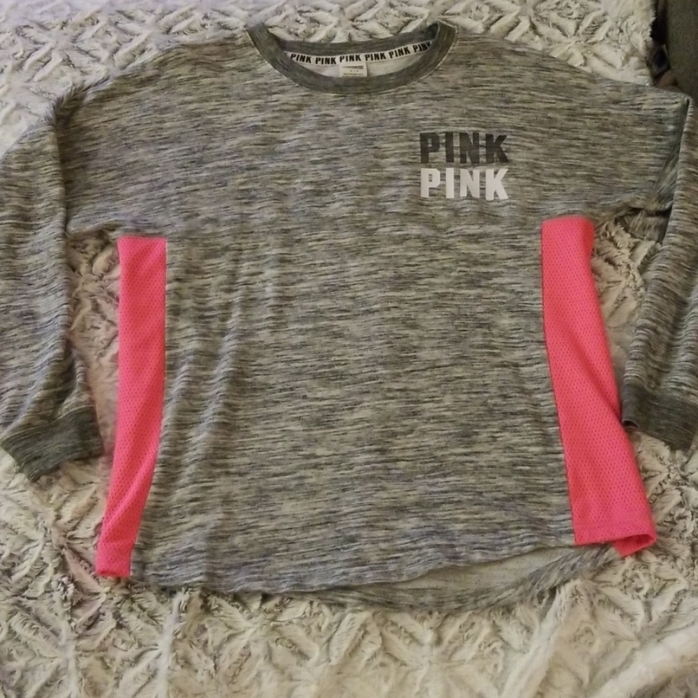 Oversize gray Pink crew